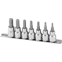 AOK IMPERIAL HEX BIT SOCKET SET ON RAIL 7PC 3/8inch SD