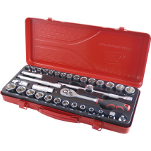 AOK IMPERIAL/AOK METRIC 6PT SOCKET SET 35PC 3/8inch SD
