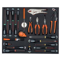 BAHCO FIT AND GO 3/3 FOAM INLAY SCREWDRIVER/PLIER SET 23PC