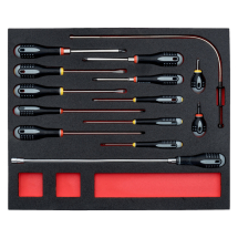 BAHCO FIT AND GO 3/3 FOAM INLAY SLOTTED/PHILLIPS SCREWDRIVER SET 14PC