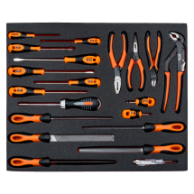 BAHCO FIT AND GO 3/3 FOAM INLAY SCREWDRIVER/FILE/PLIER SET 20PC
