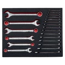 BAHCO FIT AND GO 3/3 FOAM INLAY COMBINATION WRENCH SET 21 PC