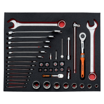 BAHCO FIT AND GO 3/3 FOAM INLAY SOCKET/COMBINATION WRENCH SET 41PC