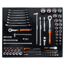 BAHCO FIT AND GO 3/3 FOAM INLAY SOCKET AND WRENCH SET 75PC