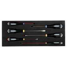 BAHCO FIT AND GO 1/3 FOAM INLAY SLOTTED/PZIDRIV SCREWDRIVER SET 6 PC