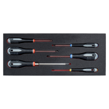 BAHCO FIT AND GO 1/3 FOAM INLAY SLOTTED/PHILLIPS/ POZIDRIV SCREWDRIVER SET 6PCS