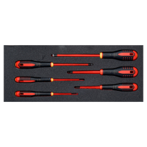 BAHCO FIT AND GO 1/3 FOAM INLAY SLOTTED/PHILLIPS INSULATED SCREWDRIVER SET 39MM X 181MM X 445MM 6PC