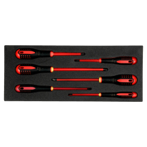 BAHCO FIT AND GO 1/3 FOAM INLAY SLOTTED/PHILLIPS INSULATED SCREWDRIVER SET 45 X 181 X 445MM 6PC