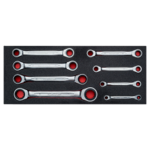 BAHCO FIT AND GO 1/3 FOAM INLAY RATCHETING WRENCH SET 8PC