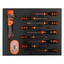 BAHCO FIT AND GO 2/3 FOAM INLAY SCREWDRIVER / HEX KEY/BIT SET 49PC