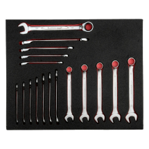 BAHCO FIT AND GO 2/3 FOAM INLAY COMBINATION WRENCH SET 17PC