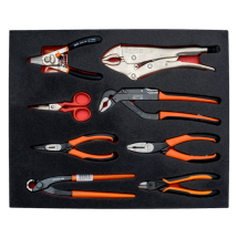 BAHCO FIT AND GO 2/3 FOAM INLAY SCISSORS AND PLIERS SET 8PC