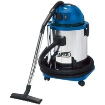 DRAPER WET AND DRY VACUUM CLEANER WITH STAINLESS STEEL TANK 50L 230V