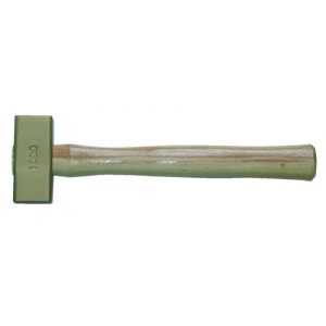 SAFETY TOOLS BRASS CLUB HAMMER WOODEN HANDLE 1KG