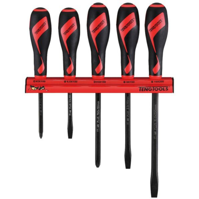 TENG POWER THROUGH SCREWDRIVER WALL RACK SET 5PC TENG POWER THROUGH SCREWDRIVER WALL RACK SET 5PC