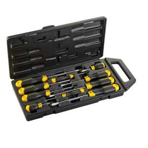 STANLEY CUSHION GRIP FLARED AND POZI SCREWDRIVER SET 10PC STANLEY CUSHION GRIP FLARED AND POZI SCREWDRIVER SET 10PC