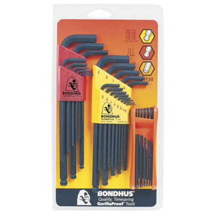 BONDHUS HEXAGON KEY SET TRIPLE PACK (BALL END X 2 FOLDING X1) 34PC BONDHUS HEXAGON KEY SET TRIPLE PACK (BALL END X 2 FOLDING X1) 34PC