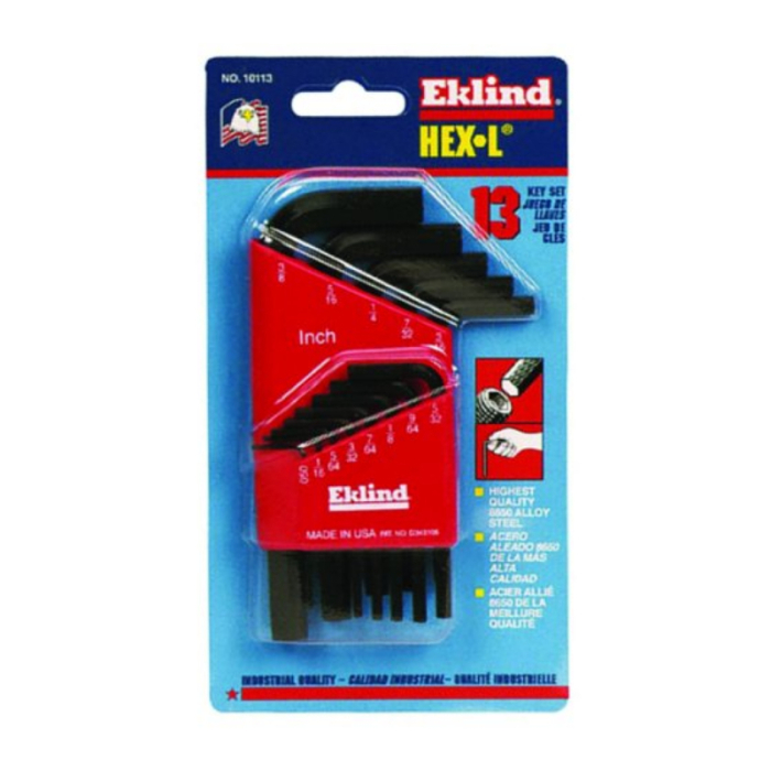 EKLIND IMPERIAL HEX L KEY SET 0. 050 - 3/8Inch 13 PC EKLIND IMPERIAL HEX L KEY SET 0. 050 - 3/8Inch 13 PC