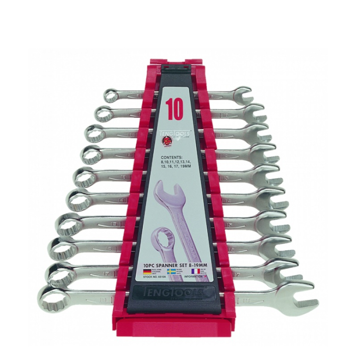 TENG METRIC COMBINATION SPANNER SET 10PC 6510A 8-19MM TENG METRIC COMBINATION SPANNER SET 10PC 6510A 8-19MM