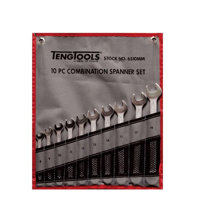TENG METRIC COMBINATION SPANNER SET 10PC 6510MM 8-19MM TENG METRIC COMBINATION SPANNER SET 10PC 6510MM 8-19MM