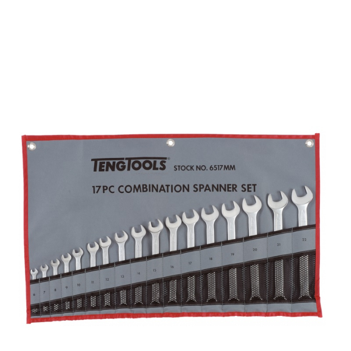 TENG METRIC COMBINATION SPANNER SET 17PC 6517MM 6-22MM TENG METRIC COMBINATION SPANNER SET 17PC 6517MM 6-22MM