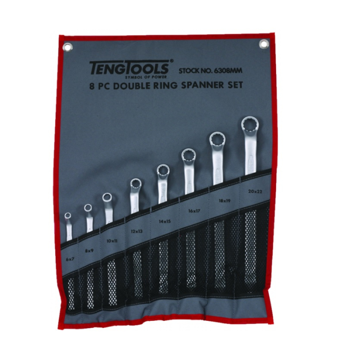 TENG METRIC RING SPANNER SET 6308MM 8PC 6-22MM TENG METRIC RING SPANNER SET 6308MM 8PC 6-22MM
