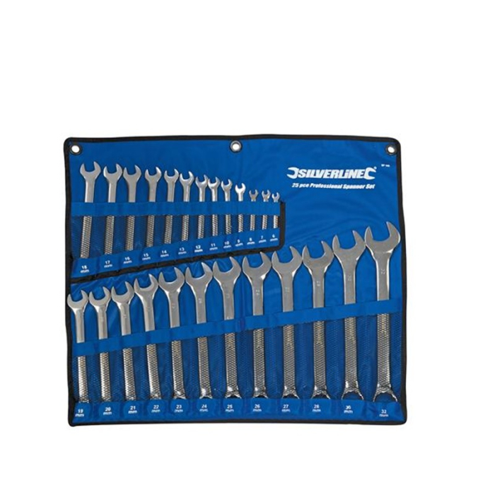 SILVERLINE METRIC COMBINATION SPANNER SET 25PC 6-32MM SILVERLINE METRIC COMBINATION SPANNER SET 25PC 6-32MM