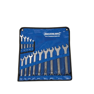 SILVERLINE COMBINATION SPANNER SET 14PC 1/4-1.1/4"