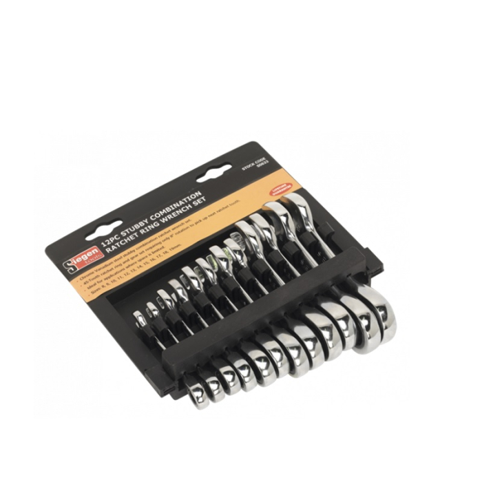 SEALEY METRIC STUBBY RATCHET COMBINATION WRENCH SET 12PC 8-19MM SEALEY METRIC STUBBY RATCHET COMBINATION WRENCH SET 12PC 8-19MM