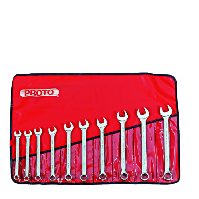PROTO 6 POINT COMBINATION SPANNER SET 10PC 7/16-1Inch PROTO 6 POINT COMBINATION SPANNER SET 10PC 7/16-1Inch