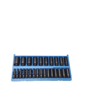 ISS-UK METRIC 1/2" DRIVE DEEP IMPACT SOCKET SET 26PC 10-36MM
