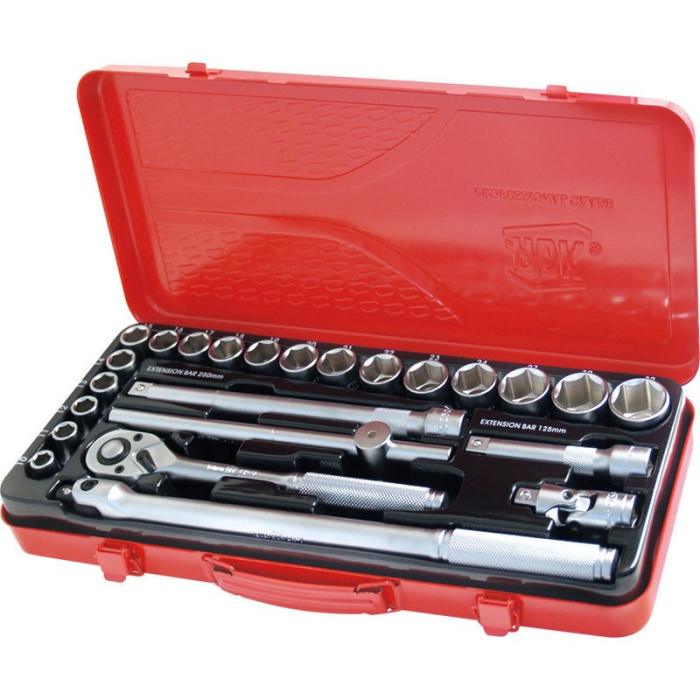 AOK METRIC 6PT SOCKET SET 24PC 1/2Inch SD AOK METRIC 6PT SOCKET SET 24PC 1/2Inch SD