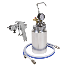 SEALEY PRESSURE POT SYSTEM WITH SPRAY GUN AND HOSES 1.8MM SET-UP 2L