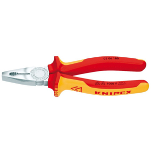 KNIPEX INSULATED CHROME PLATED COBINATION PLIERS 180MM