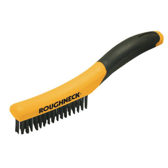 ROUGHNECK SHOE HANDLE WIRE BURSH WITH SOFT GRIP 255MM 10Inch ROUGHNECK SHOE HANDLE WIRE BURSH WITH SOFT GRIP 255MM 10Inch