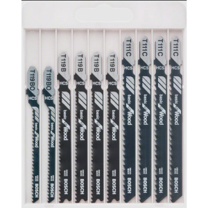 BOSCH BASIC FOR WOOD JIGSAW BLADE SET 10PC