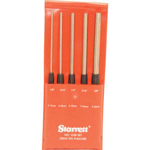 STARRETT LONG PIN PUNCH SET OF 5