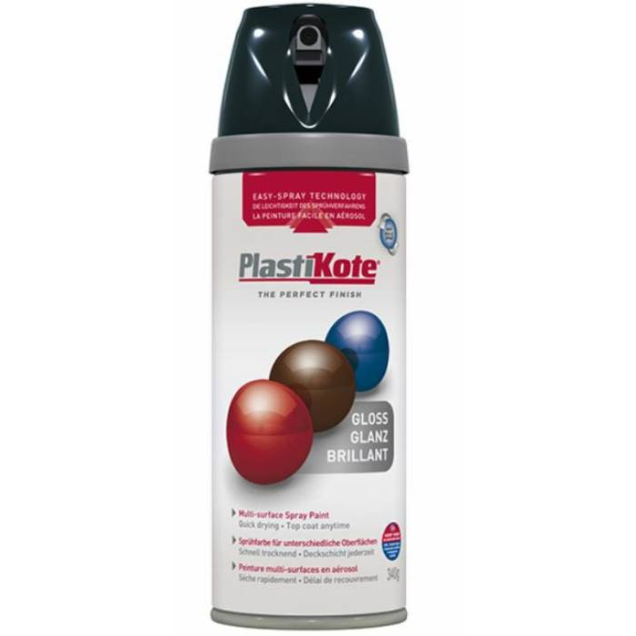 PLASTIKOTE TWIST & SPRAY GLOSS SPRAY PAINT BLACK 400ML PLASTIKOTE TWIST & SPRAY GLOSS SPRAY PAINT BLACK 400ML