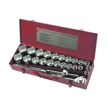 AOK IMPERIAL/METRIC 12PT SOCKET SET 26PC 3/4inch SD AOK IMPERIAL/METRIC 12PT SOCKET SET 26PC 3/4inch SD