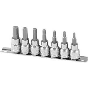 AOK IMPERIAL HEX BIT SOCKET SET ON RAIL 7PC 3/8" SD