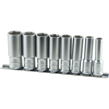 AOK IMPERIAL DEEP HEX SOCKET SET ON RAIL 3/8inch SD