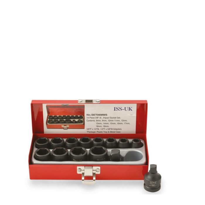 ISS-UK METRIC 3/8Inch DRIVE DEEP IMPACT SOCKET SET 14PC SET06MML ISS-UK METRIC 3/8Inch DRIVE DEEP IMPACT SOCKET SET 14PC SET06MML