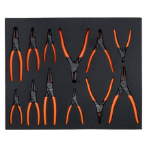 BAHCO FIT AND GO 3/3 FOAM INLAY CIRCLIP PLIERS SET 12PC
