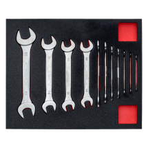 BAHCO  FIT AND GO 2/3 FOAM INLAY DOUBLE OPEN END WRENCH SET 11PC